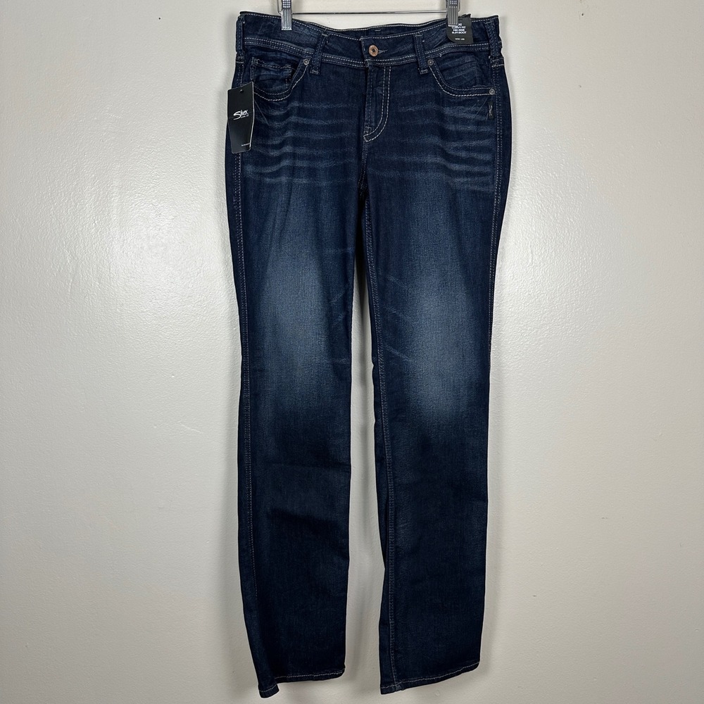 Silver Jeans Co. Women's 34 Suki Slim Boot Indigo Curvy Mid Rise‎ NEW